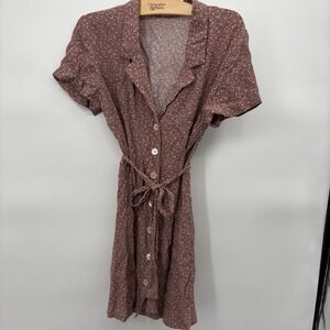 Wilfred‎ Women's Size Medium Button Up Short Sleeve Micro Floral Mini Dress #2E